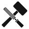 Reconstruction hammer tools icon, simple style