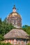 Reconstruction process of the orthodox cathedral in the russian local village