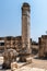 Reconstruction of the ruins of the White Synagogue where Jesus preached at Capernaum, Kfar Nahum, Capharnaum in Israel