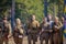 Reconstruction of the Second World War. A detachment of Russian soldiers.