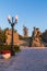 Reconstruction of the statue The Motherland Calls on Mamayev Kurgan in Volgograd, the tallest sculpture of a woman in the world, m