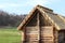 Reconstruction of the wooden structure, which served as a lodging house for the early peoples of central Europe. Architectural str