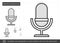 Record microphone line icon.