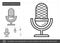 Record microphone line icon.