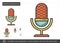 Record microphone line icon.