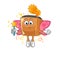 Record player fairy with wings and stick. cartoon mascot vector