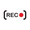 Recording sign icon. Red logo camera video recording symbol, rec