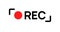 Recording sign icon. Red logo camera video recording symbol, rec icon