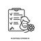 Recovered patient icon. Happy person with hospital dismissal papers simple vector illustration