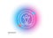 Recovered person line icon. Coronavirus pandemic sign. Gradient blur button. Vector