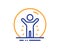 Recovered person line icon. Coronavirus pandemic sign. Vector