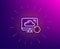 Recovery cloud line icon. Backup data sign. Restore information. Vector