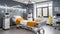 Recovery room with bed and comfortable medical equipped in a hospital. Generated with AI