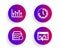 Recovery server, Growth chart and Time icons set. Seo marketing sign. Backup data, Upper arrows, Clock. Vector