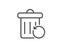 Recovery trash bin line icon. Backup data sign. Restore information. Vector