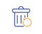 Recovery trash bin line icon. Backup data sign. Restore information. Vector