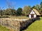 Recreated historical cottage and garden at Charles Towne Landing State Historic Site in Charleston, South Carolina