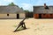 Recreated interior of the James Fort at the Jamestown Settlement,