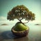 Recreation artistic of avocado tree birthing in avocado fruit