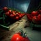 Recreation artistic of pretty red tomato