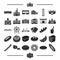 Recreation, entertainment, production and other web icon in black style.object, office, construction, icons in set