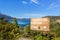 Recreational area, Whiskeytown lake in California  with sign