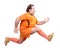 Recreational footballer on a white background