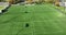 Recreational green grass active sports hockey and football fields overhead