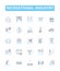 Recreational industry vector line icons set. Recreational, Industry, Leisure, Tourism, Adventures, Outdoors, Activities