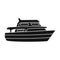 Recreational marine boat.Boat for a family holiday.Ship and water transport single icon in black style vector symbol