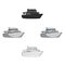 Recreational marine boat.Boat for a family holiday.Ship and water transport single icon in cartoon,black style vector