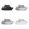 Recreational marine boat.Boat for a family holiday.Ship and water transport single icon in cartoon style vector symbol