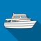 Recreational marine boat.Boat for a family holiday.Ship and water transport single icon in flat style vector symbol