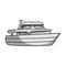Recreational marine boat.Boat for a family holiday.Ship and water transport single icon in monochrome style vector