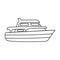Recreational marine boat. Boat for a family holiday. Ship and water transport single icon in outline style vector symbol