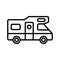 Recreational vehicle camper van icon. Motor home. Caravan