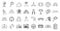 Recruiter agency icons set, outline style