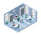 Recruiting agency isometric cartoon composition