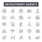 Recruitment agency line icons, signs, vector set, linear concept, outline illustration