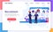 Recruitment concept, businessman and employer agreed and completed the deal with shaking hands. Modern flat web page design for
