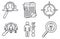 Recruitment expert icons set, outline style