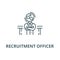 Recruitment officer,analytics manager vector line icon, linear concept, outline sign, symbol