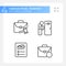 Recruitment stages pixel perfect linear icons set