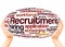 Recruitment word cloud hand sphere concept