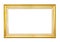 Rectangle antique golden frame isolated on white background. Rectangle golden frame