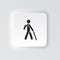 Rectangle button icon Blind man silhouette. Button banner Rectangle badge interface for application illustration on