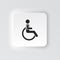 Rectangle button icon Disability. Button banner Rectangle badge interface for application illustration on neomorphic