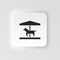Rectangle button icon Horse carousel. Button banner Rectangle badge interface for application illustration on neomorphic