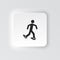 Rectangle button icon Walking with snowshoes. Button banner Rectangle badge interface for application illustration on