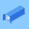 Rectangle cargo transportation container open doors and pallet industrial goods isometric vector